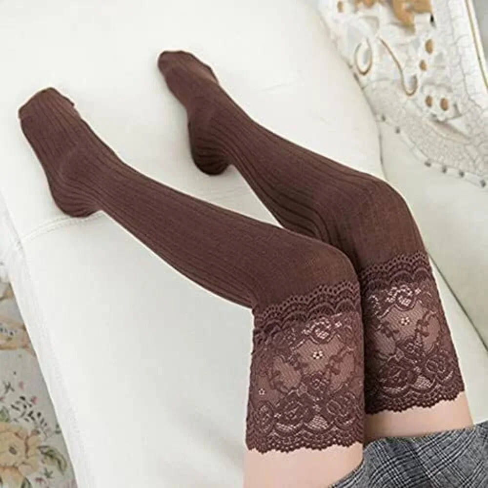 Large Lace Knee High Socks